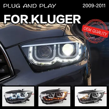 2 KS Auto Styling pre Toyota Highlander Vysokej Lander Svetlomety 2009-2011New Kluger Dual LED Projektor Svetlomety Náhradné