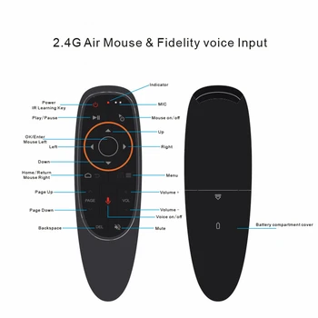 G10 G10S 2.4 G Bezdrôtový Vzduchu Myš Diaľkové Ovládanie s Mikrofónom, Ovládanie Hlasom Gyroskop, IČ Vzdelávania pre X96 TX3 Android Tv Box