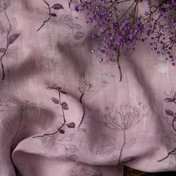 Prírodné ramie textílie čistá a čerstvá tlač tissu High-end Šaty Šaty tissus