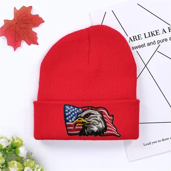 Móda klobúky vlajku USA, eagle logo Zimné Čiapky Bežné Čiapočku Pre Mužov, Ženy Módne Pletené tiger vzor Zimné Klobúk Skullies Klobúk