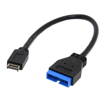 Dlhý Predný Panel USB 3.1 Adaptér Kábel na Prenos Príslušenstvo Previesť do 20 cm Čierna Typom Prípony-E 20 Pin Na základnej Doske