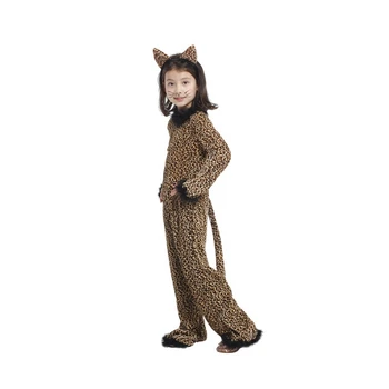 Deti Dieťaťa Zvierat Žijúcich Leopard Cosplay Kostým pre Dievčatá Fantasia Halloween Purim Karnevalu Mardi Gras Party Jumpsuit
