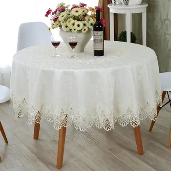 Európska obrus Čipky obrus Okrúhly stôl kryt Domov Dekoratívne príkrovu de table rectangulaire elegantný jedálenský Stôl uterák