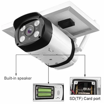 Solárny Wifi Bezpečnostná Kamera 1080P HD Bezdrôtovej siete Wi-Fi IP Kamery Vonkajšie INFRAČERVENÉ Nočné Videnie kamerový CCTV Kamery