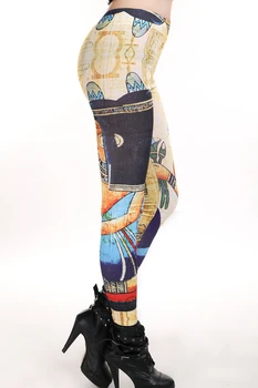1pcs/veľa nových módnych bezšvíkové egyptský faraón znečistený vytlačené leginy nohavice, sexy ženy, dievča, vlákniny deväť bodov nohavice
