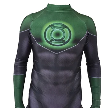 Green Lantern Cosplay Kostýmy Superhrdina Kostým Zentai Dospelých Mužov, Chlapcov 3D Spandex Vytlačené Halloween Kostým Jumpsuit