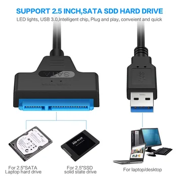 DeepFox Externý USB 3.0 2.5 Palcový HDD SATA Rozhranie pre Pripojenie Kábla Pre Prenosný Počítač