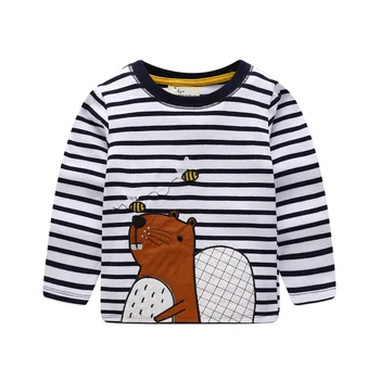 Chlapčenské bavlnené tričká s dlhým rukávom chlapcov, oblečenie, topy 2020 kreslená myš zvieratá na jeseň zima deti, t košele detské oblečenie