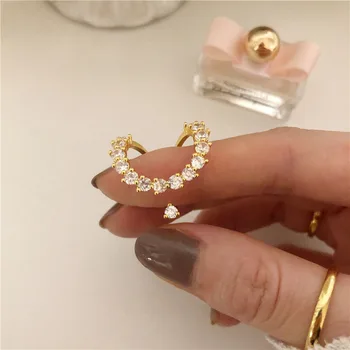 Luxusný Dizajn Značky Gold Prst Prsteň Pre Ženy, Špeciálne Nepravidelný Geometrické Zirkón Krúžky Dievčatá Módne Šperky Strany Dary