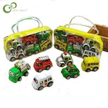 6pcs/set New Classic Chlapec Dievča Nákladných Vozidiel, Deti, Dieťa Hračku Mini Malé Vytiahnuť Späť Auta, hračky, plastové farebné hračka auto WYQ