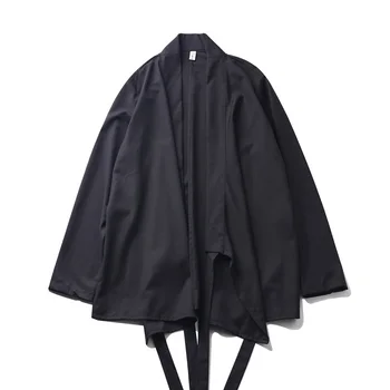 Cakucool Nové Jeseň Kimono Bunda Ženy Vintage Krajky-up Japonský Kabát Voľné Harajuku Jaqueta Casaco Feminino Black Plus veľkosť
