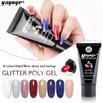 Yayoge Poly Nechtov Gél Pre Prst Rozšírenie Akryl Builder Clear Gel Manikúra Glitter UV Gel lak na Nechty Nail Art Tip Rozšírenie