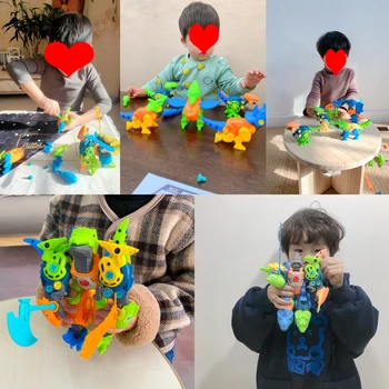 5 In1 Transformácie, Montáž Dinosaura Transformáciu Robota Akčná Hračka Údaje Anime Postavy Stavebným Hračky Model Chlapci Darček