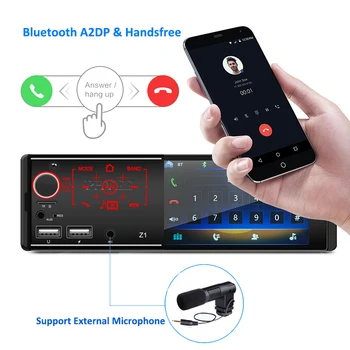 Zrkadlo Prepojenie autorádia 1 Din 4.1 Palcový Dotykový Displej MP5 Prehrávač Videa, Bluetooth, USB TF Aux Mic Vstup ISO Audio Systém Vedúci Jednotky Z1