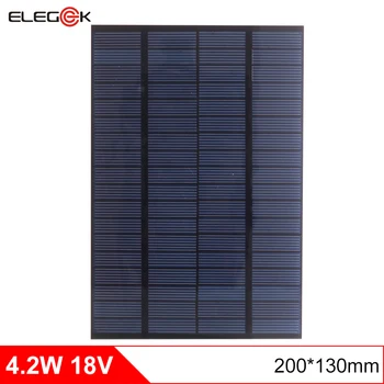 ELEGEEK 4.2 W 18V DIY Polykryštalických Solárnych PET + EVA Laminované Mini Solárny Panel pre Solárny Systém a Test 200*130 mm