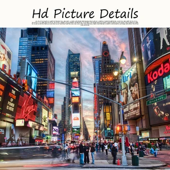 Moderné Newyork Mesto Time Square Stavebné, Maliarske Plátna Umenie Plagáty a Vytlačí na Stenu Obrázok pre Obývacia Izba Domáce Dekorácie