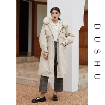 DUSHU Plus veľkosť vysoký pás koberčeky bežné nohavice capri Ženy streetwear elegantné rovné nohavice Jeseň zima ženský oblek nohavice
