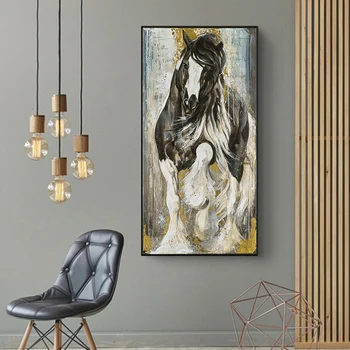 Moderné Kôň Plátno Maľby Zvierat wall art Pop Plagátu, obrazu Veľký Veľkosť Plátno, Maľovanie na Obývacia Izba dekor Č Rám