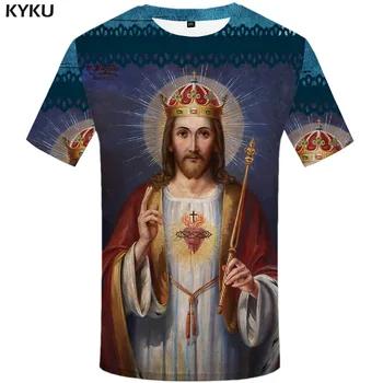 3d Tričko Ježiš T shirt Mužov Christian Tričko Printed Právo Anime Šaty Umenie Tshirts Bežné Ulici Tričko Tlač Krátky Rukáv