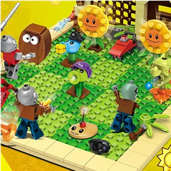 [Hot] 387Pcs Nové Nápady, Rastliny Vs Zombie Udrel Hry Stavebné Bloky nastaviť Hračky Kompatibilné S Deťmi Akcia Vianočné Plastové