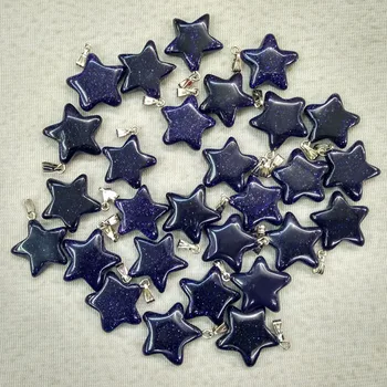 2017 Módne kvalitné modrá piesku kameňa päť-špicaté hviezdy kúzlo prívesky pre šperky, takže 50pcs/veľa Veľkoobchod doprava zadarmo