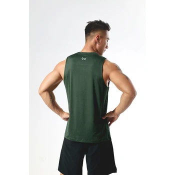 Športová vesta pre mužov zostrojenia, priedušný, rýchlo sa odparujúci basketbal bez rukávov T-shirt maratón fitness beží hore