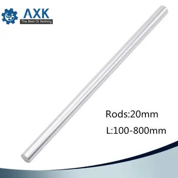 AXK Ložiská 1pcs d: 20 mm L 100-800 mm 3D tlačiarne rod hriadeľ 20 mm lineárny hriadeľ 100mm chrómované tyče hriadeľ CNC častí 100-800mm