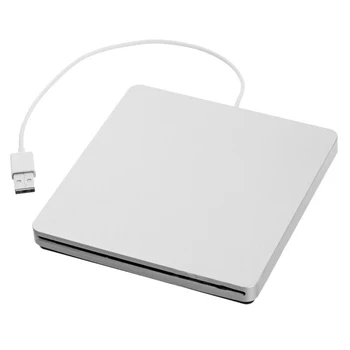 Super Slim USB jednotka superdrive Krytu SATA Externý Slot pre Nakladanie Napaľovačka diskov DVD Prípade Caddy - Strieborná