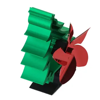 Európsky štýl jednoduché a prenosné Vianočný stromček krb ventilátora 5-blade ventilátor Úspory Energie poháňané tepelnej energie