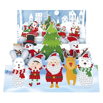 8Pcs DIY Vianoce Diamond Maľovanie Pohľadnice Súpravy Santa Claus Špeciálne tvarované Diamond Kreslenie Cross Stitch Pohľadnice