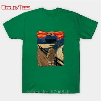Cookie Muncher Grito De Munch Versiones Kričať Tričko Zábavné Tričká Streetwear T Shirt Mužov Harajuku Priateľ Dar Tlač Bavlna