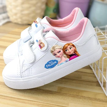 Disney detské topánky low-cut pu tenisky študent kórejský mrazené elsa jednej topánky žena princezná detská obuv