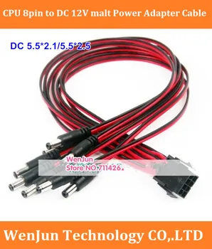 Nové 18awg / 20awg drôt CPU 8pin Žena na DC 12V Konektor DC Mužskej energie kábel adaptéra 5.5*2.1 mm/ 5.5/2,5 mm