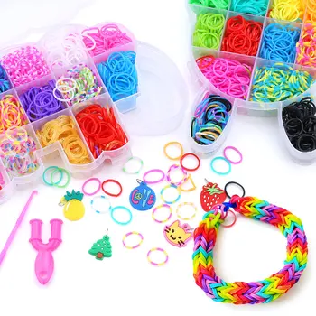 Ručné rainbow gumička pletenie stroj Šperky, takže kit pre deti, pre diy hračka, takže deti Duševného vývoja