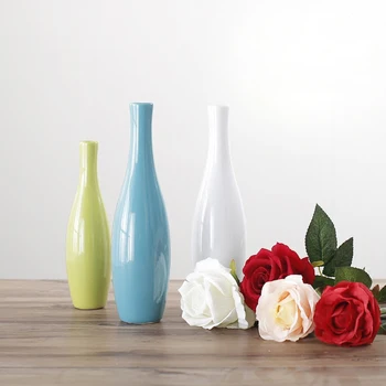 Európsky štýl Keramická Váza farebné kvetinové fľašu, Ozdoby, potreby pre umeleckých Remeselníkov office Porcelánová Váza Domova Vybavenie Výrobkov