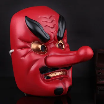 Collector ' s Edition Film Tému Živice Noh Budhizmus Pradžňa Maska Japonský Samuraj Tengu Maska Halloween Horror Dlhý Nos Dráma