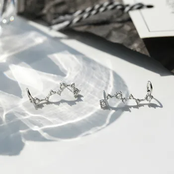 Flyleaf 925 Sterling Silver Cubic Zirconia Veľké Dipper Stud Náušnice Pre Ženy Romantické Lady Módne Šperky