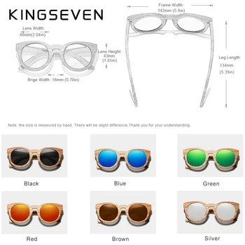 KINGSEVEN Handmade 2020 Nové Prírodné Drevo Sunglassess Full Frame Polarizované Zrkadlo Povlak Šošoviek Rezbárstvo Okuliare Príslušenstvo