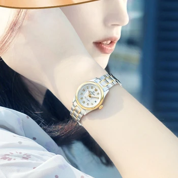 Karneval luxusné značky mechanické ženy hodinky dámy originálnym koženým remienkom vodotesné drahokamu šaty hodinky ženy plné ocele