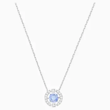 Móda SWA Nové ŠUMIVÉ TANEČNÉ KOLO Náhrdelník Jemné A Dynamické Kolo Dekorácie Modré Crystal Ženy Elegantné Šperky Darček