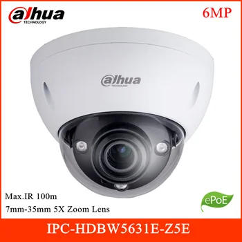 Dahua 6mp IP Kamera IPC-HDBW5631E-Z5E Smart H. 264 H. 265 7mm-35mm 5X zoom objektív, IR 100m Podpora SD Karty WDR IR Dome Sieťová Kamera