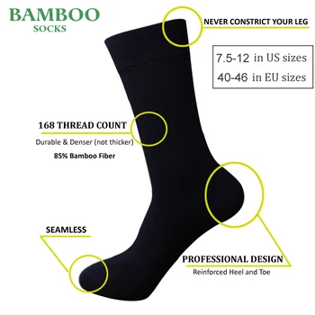 Match-Up Mužov Bambusu Tmavo Modré Ponožky Priedušná Anti-Bakteriálne muž, Business Šaty Ponožky (6 Párov/Lot)