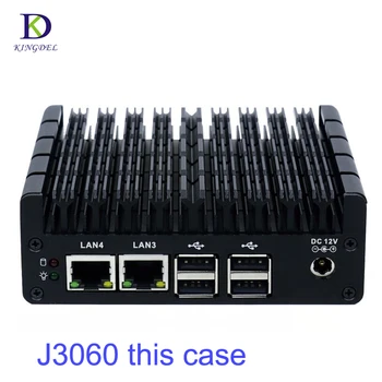 Bez ventilátorov Mini PC Support AES-NI,Firewall,PFsense,Celeron J3060 J3160 with4*LAN 1*COM 2*HDMI Intel i210AT Nic X86 Linux Router NUC