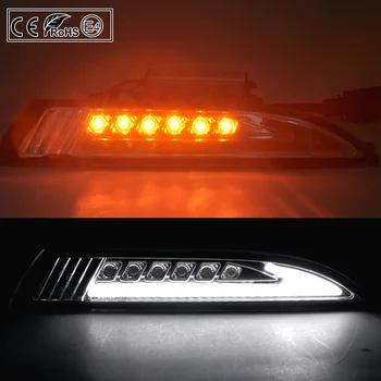 2x Dymu Objektív LED Predné Bočné Obrysové Svetlá otočte signalizačná kontrolka(Žltá)LED polohové svetlá(Biely) Pre VW Scirocco 2008-2013