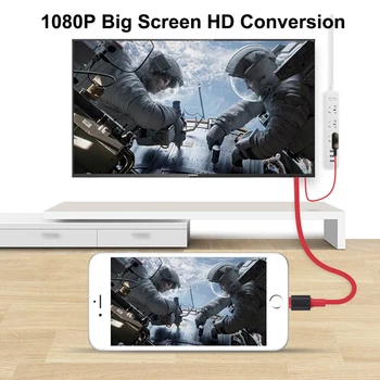 8 Pin na Kompatibilný s HDMI Kábel HD 1080P HDTV Digital AV Adaptér s USB Nabíjanie Converter Kábel pre Telefón, TELEVÍZOR, Projektor
