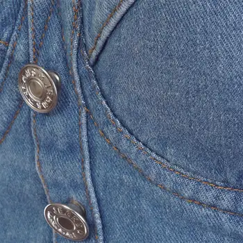 SXTHAENOO Módy Sexy Denim Jeans dámske Tlačidlo Bustier Podprsenka Nočný Klub Strany Orezanie Hornej Vesta Plus Veľkosť