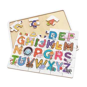 Dieťa Drevené Puzzle Cartoon Farebné anglickej Abecedy Digitálny Číslo Malej Veľkosti Puzzle Školy, Predškolského Vzdelávania, Hračky pre Deti,