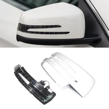 DWCX Auto Predné Pravé Dvere Bočné Zrkadlo Pokrytie Spp Bývanie s Zapnúť Svetlo vhodné pre Mercedes W204 W212 W221
