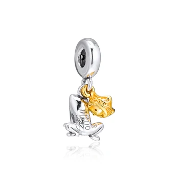 Princess Tiana Frog Prince Visieť Autentické 925 Silver Šperky Hodí Korálky, Náramky & Náhrdelníky DIY Módne Ženské Šperky Čaro