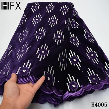 HFX Najnovšie Afriky Čipky Textílie 2020 Vysokej Kvality Nežnej Čipky fialová Nigérijský Čipky Textílie Na Svadby, ženy Šaty 5yards H4005